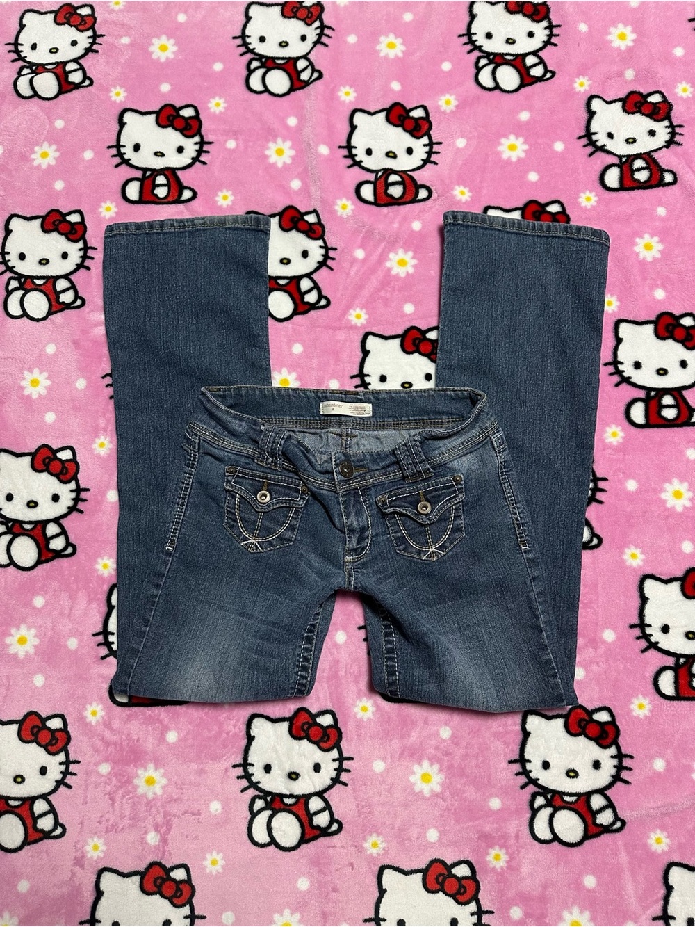 No Boundaries Y2K Dark Blue Boot Cut Jeans